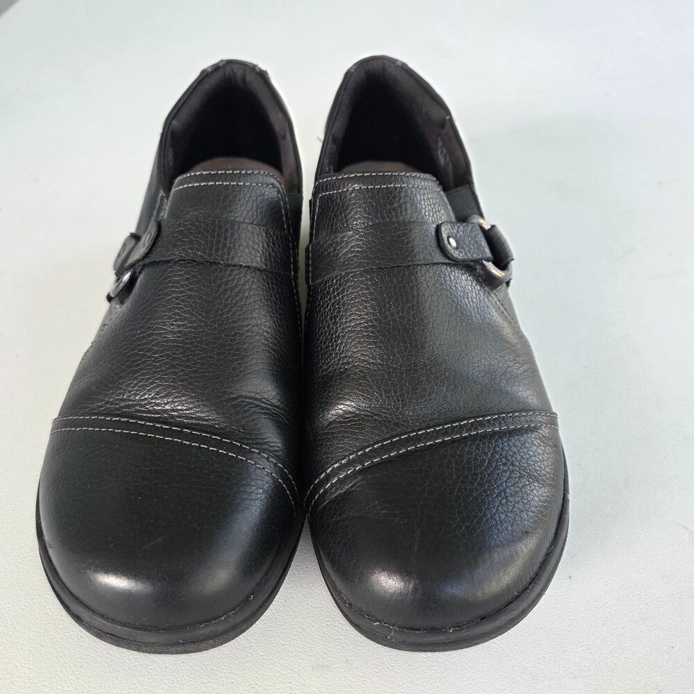 Clarks Collection Shoe Black Slip-On Comfort Casual Contemporary Black Women 9M